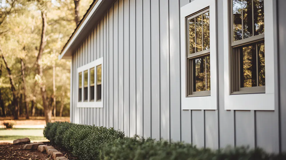 A home with board and batten siding