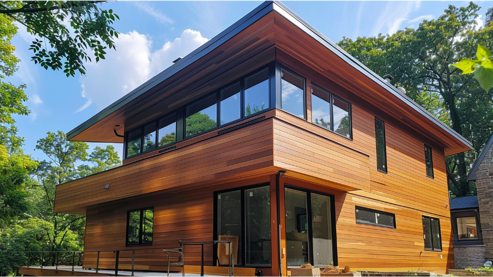 Cedar siding on a house