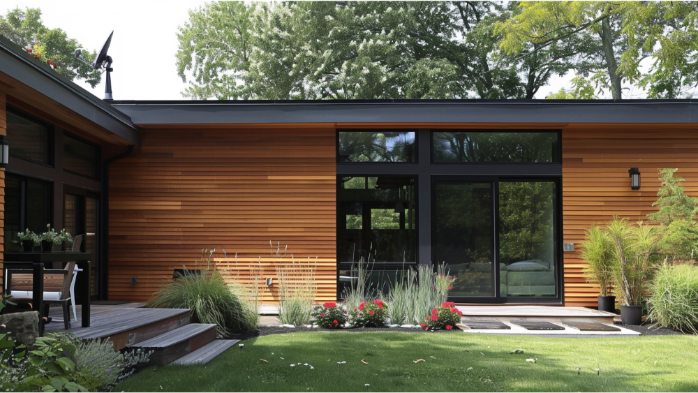 Cedar siding on a house