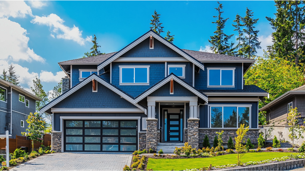 A house with contemporary siding