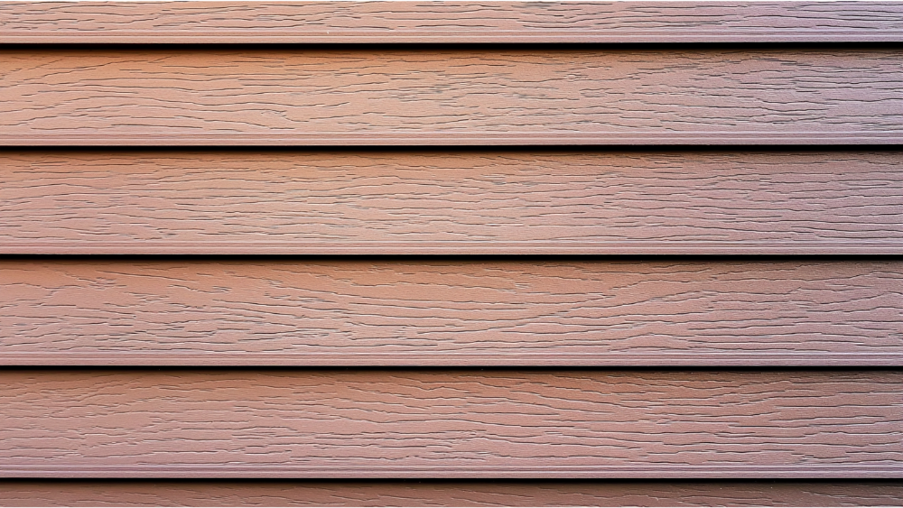 A close up of vinyl siding on a house