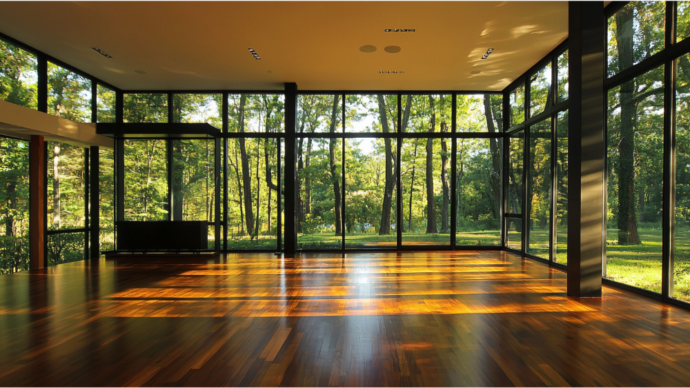 Floor to ceiling windows in a home