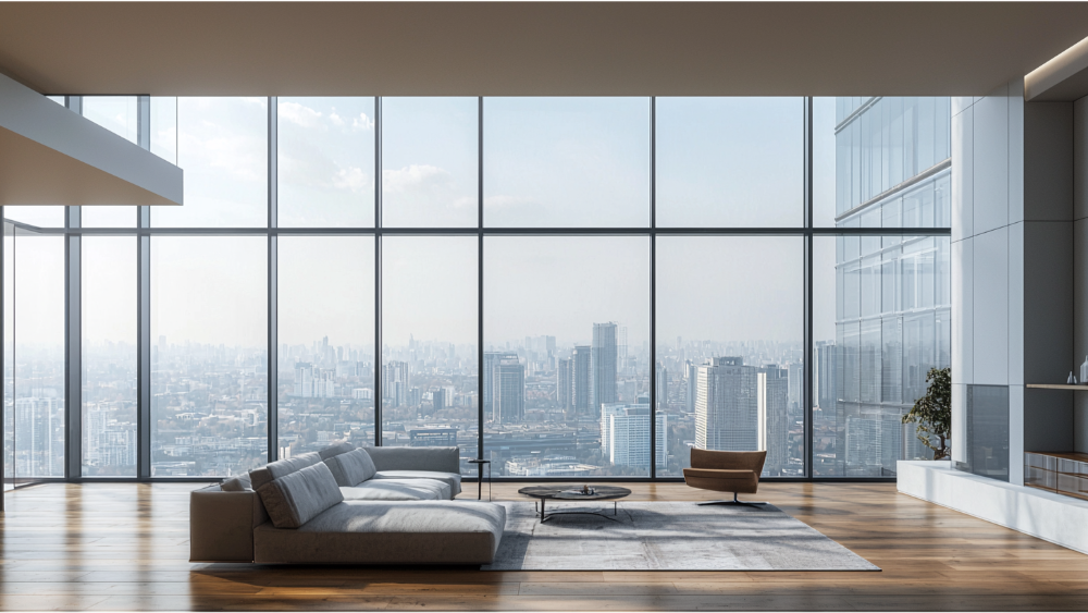 Floor to ceiling windows in a home