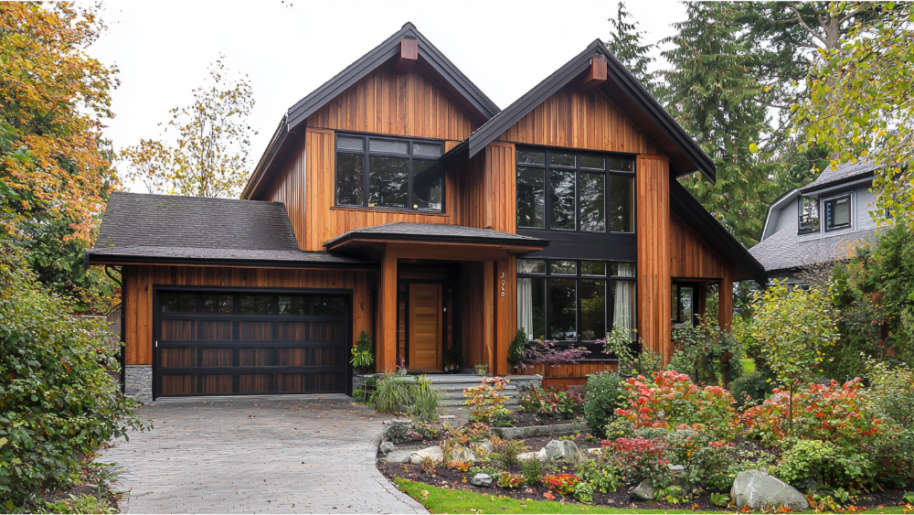 Natural wood siding