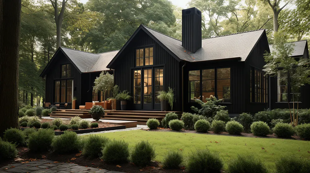 A house with black windows