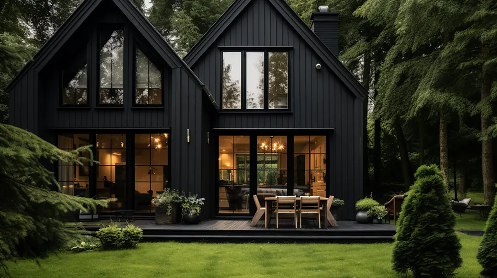 A house with black windows