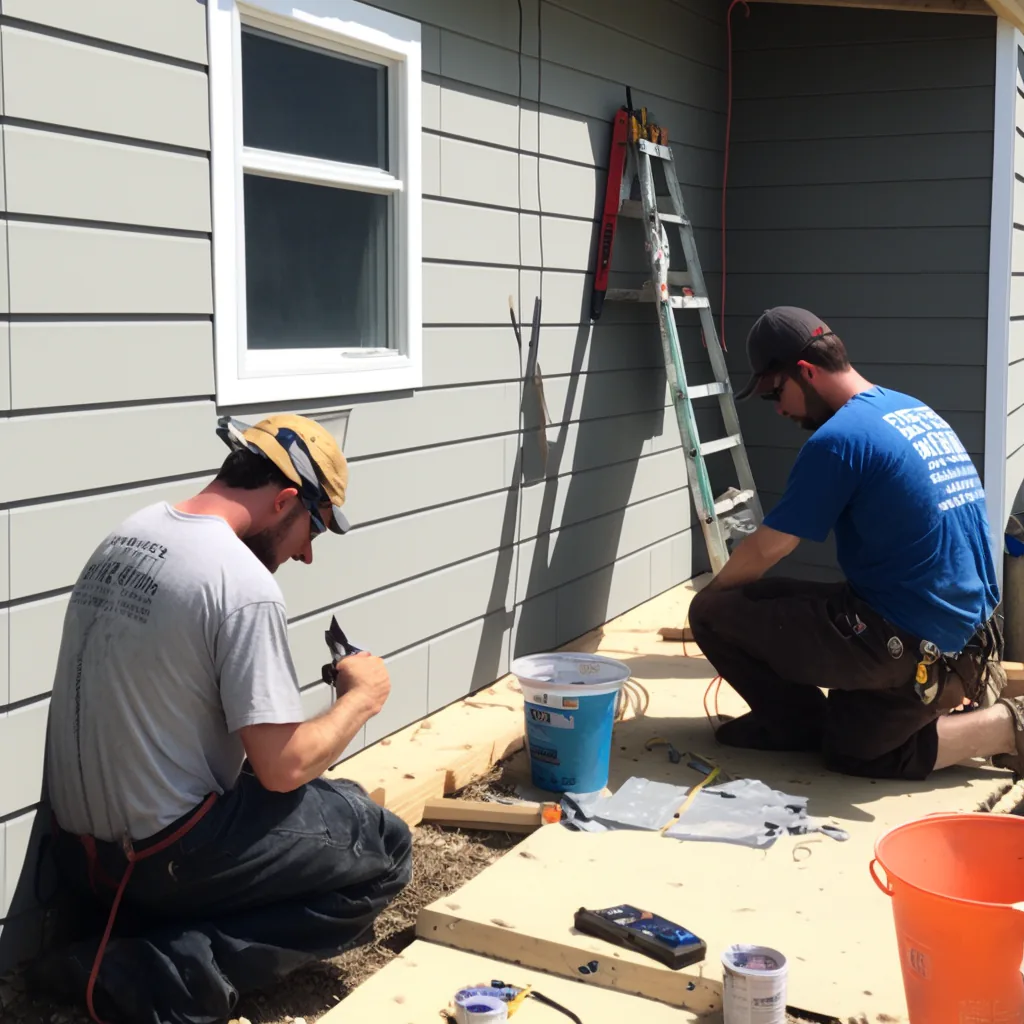 Putting fiber cement on a house