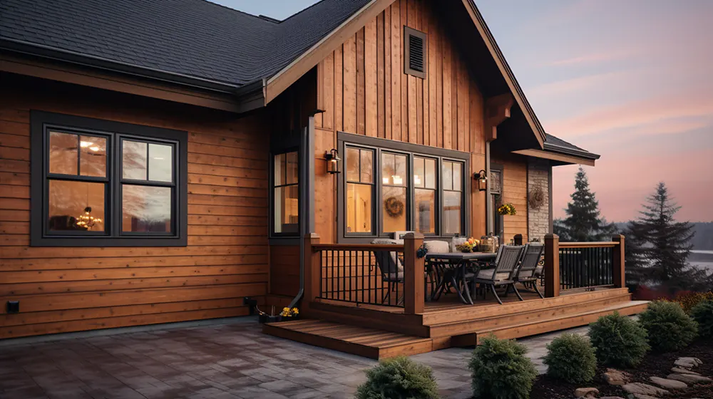 A home with wood siding