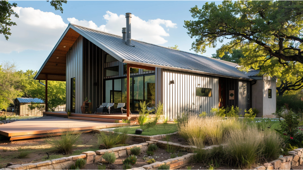 Metal siding on a house