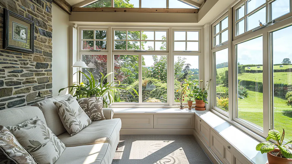 Awning windows in a sunroom