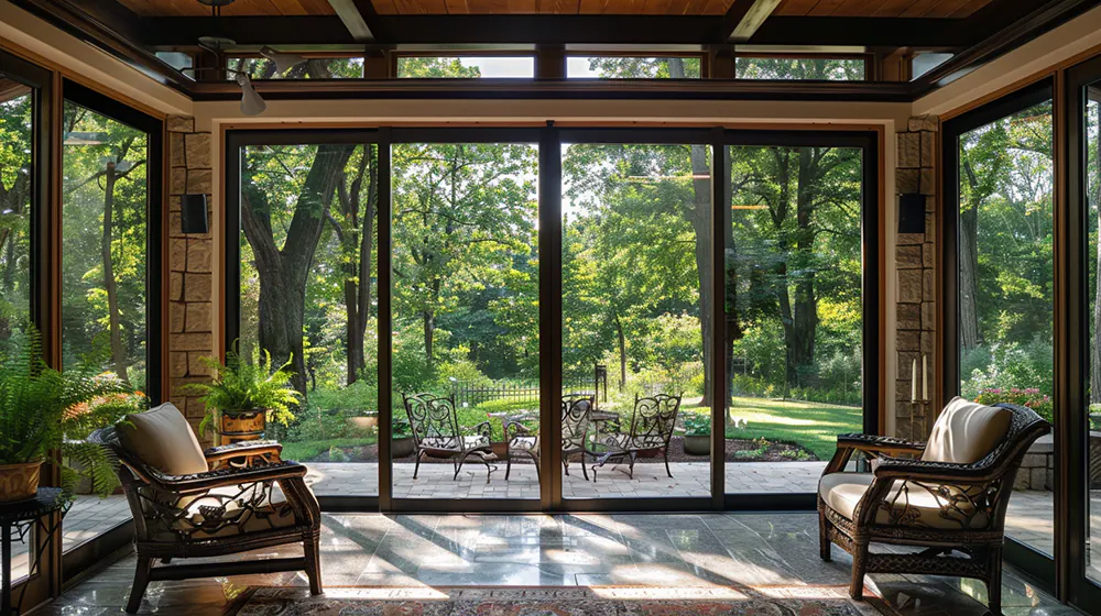 Sliding windows in a sunroom