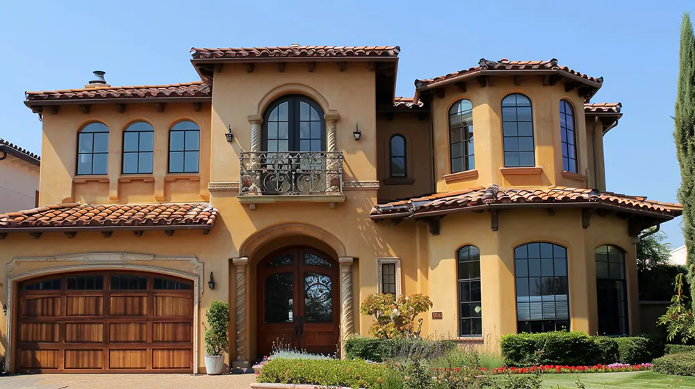 A house with stucco siding