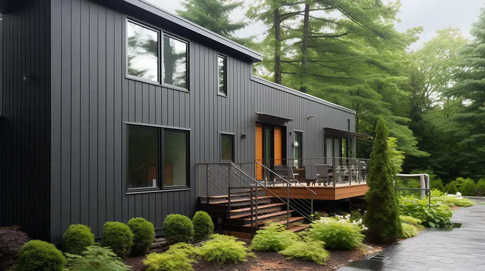 Vertical siding on a house