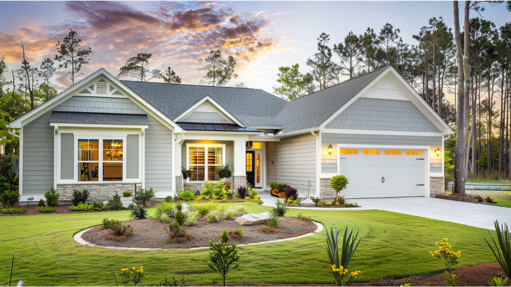 A fiber cement siding house