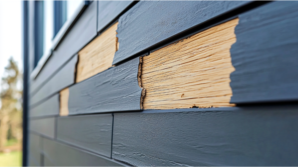 A house with siding damage